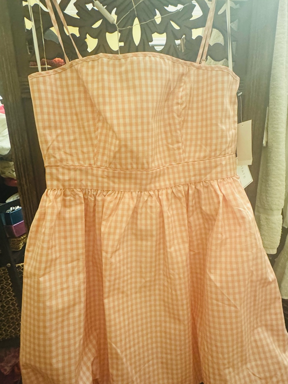 1. State Pink Gingham Strap Dress